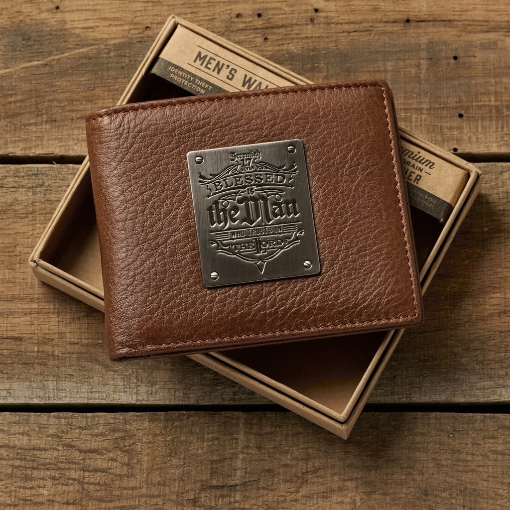Wallet Blessed Metal Badge Genuine Leather