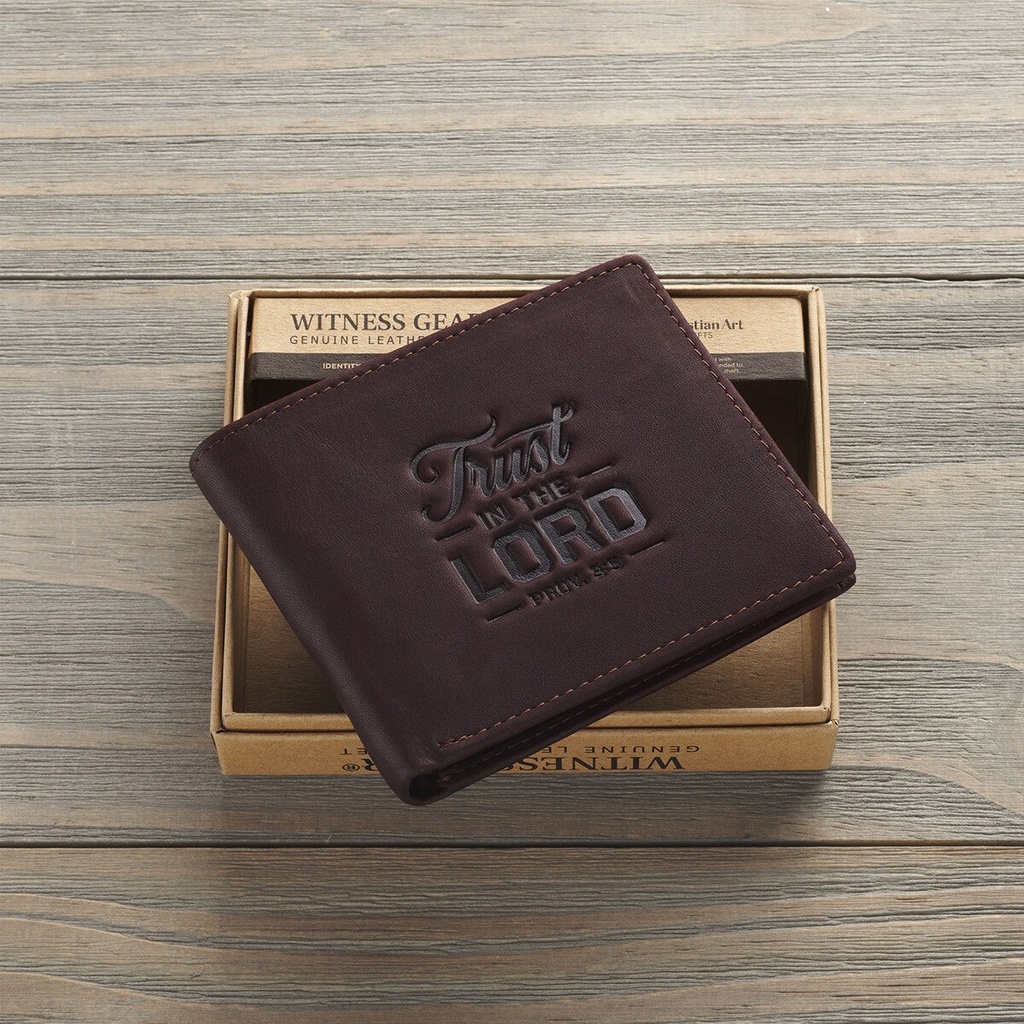 Wallet Trust In The Lord Dark Brown Leather (01/25)
