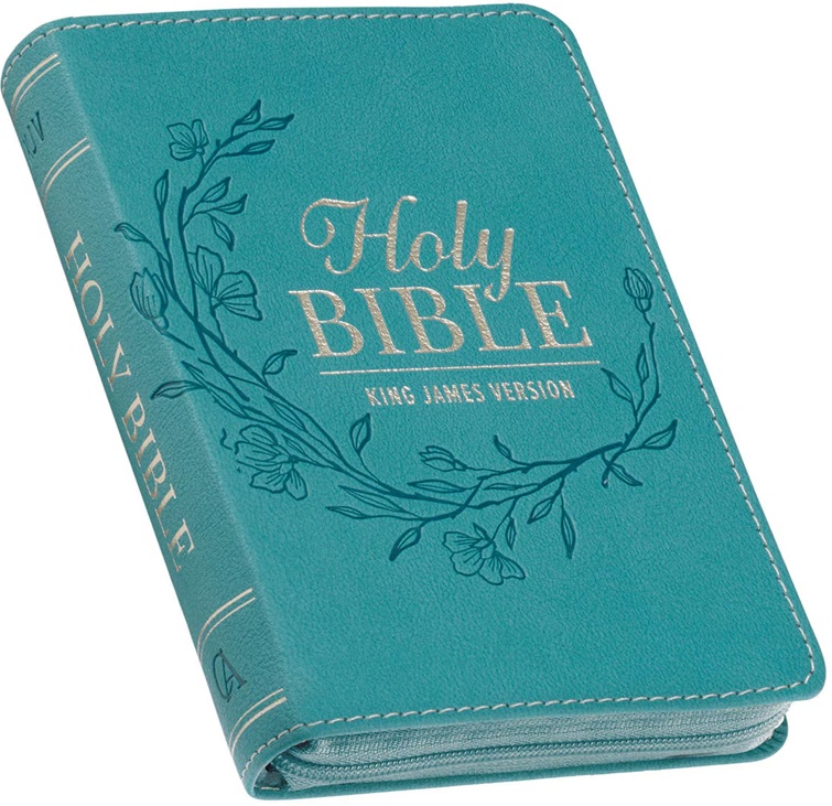 KJV Pocket Bible Teal Debossed Zip