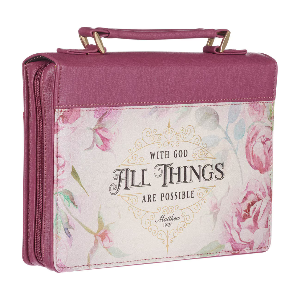 Bible Case Large Pink Flowers All Things