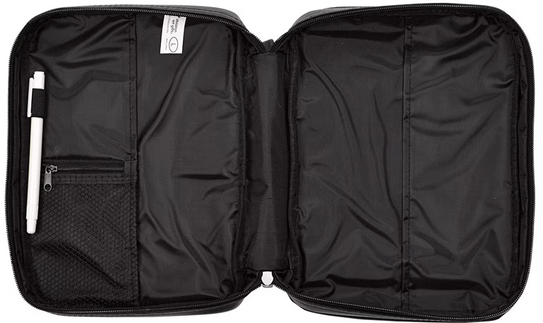 Bible Case Black Two-Fold LuxLeather Organizer Large