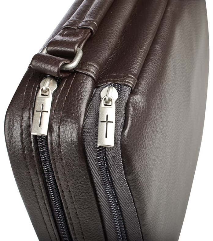 Bible Case Brown Two-Fold LuxLeather Organizer Large