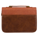 Bible Case Large Stand Firm Brown Faux Leather