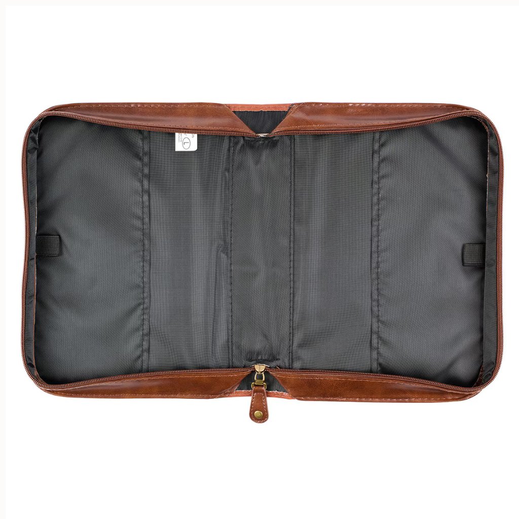 Bible Case Large Stand Firm Brown Faux Leather