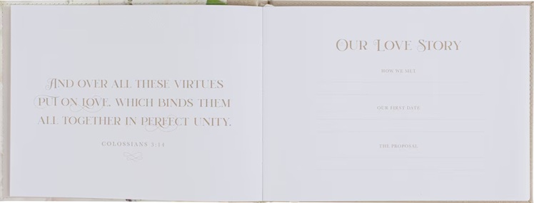 Guest Book Love Ivory Floral Faux Leather (01/25)