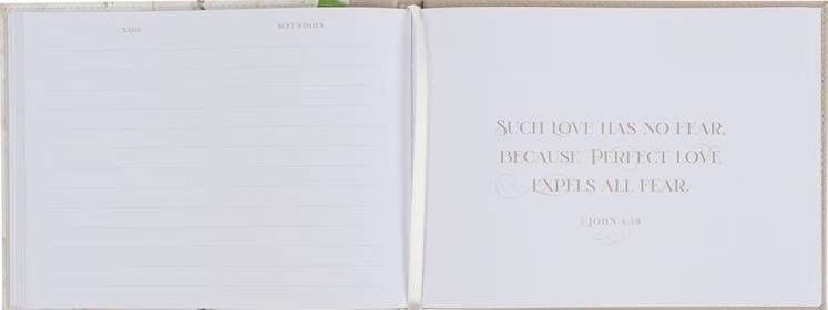 Guest Book Love Ivory Floral Faux Leather (01/25)