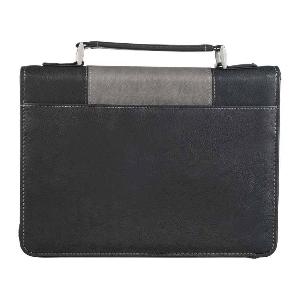 Bible Case Large Walk By Faith Black/Grey