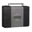 Bible Case Large Walk By Faith Black/Grey