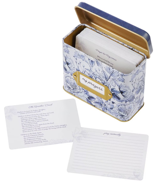 Cards In Tin My Prayers Blue Floral (02/25)