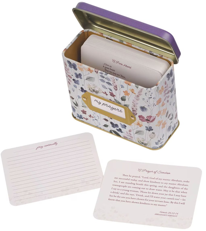 Cards In Tin My Prayers Purple Floral (02/25)