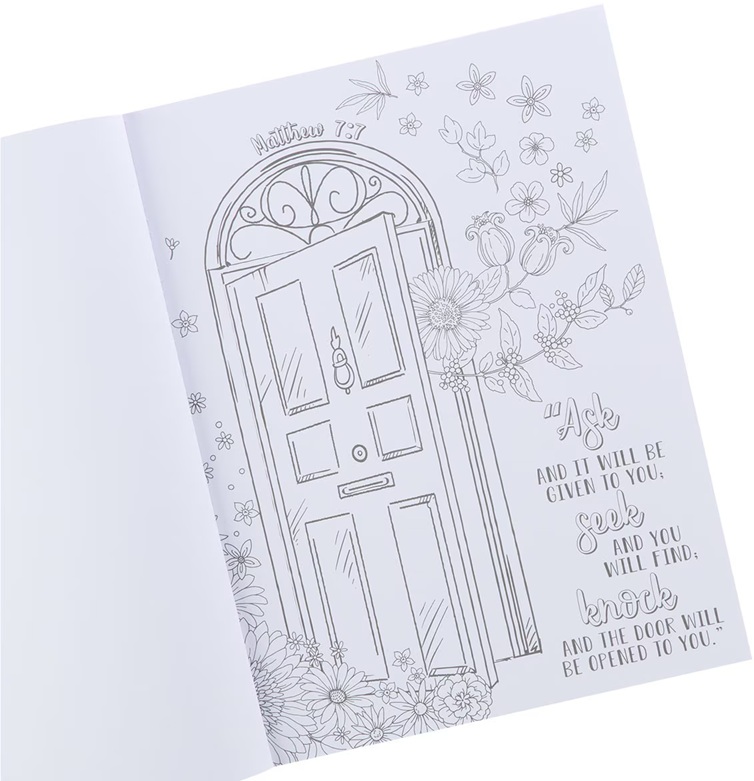 Color The Words Of Jesus Colouring Book Flowers