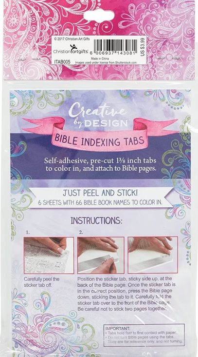 Colouring Bible Indexing Tabs