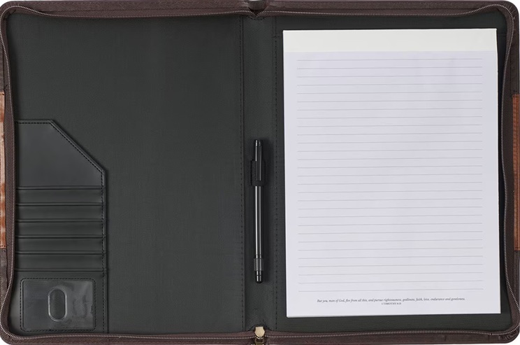 Executive Padfolio Man of God Honey Brown/Espresso
