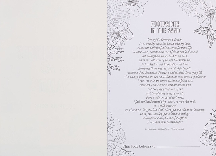 Footprints In the Sand Colouring Book