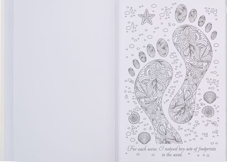 Footprints In the Sand Colouring Book