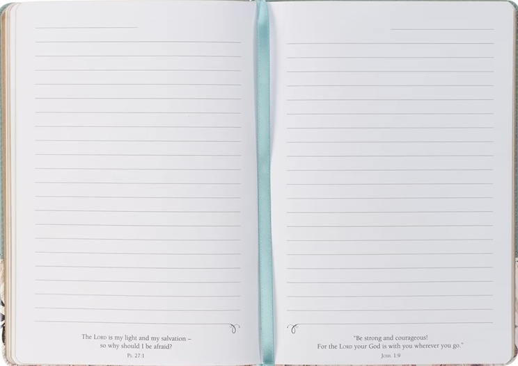 Journal Be Still & Know Teal Floral w/Pen Holder