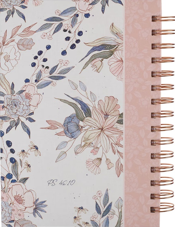 Journal Be Still Pink Floral Wirebound 