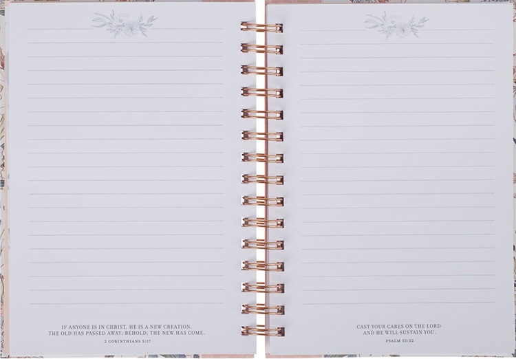 Journal Be Still Pink Floral Wirebound 