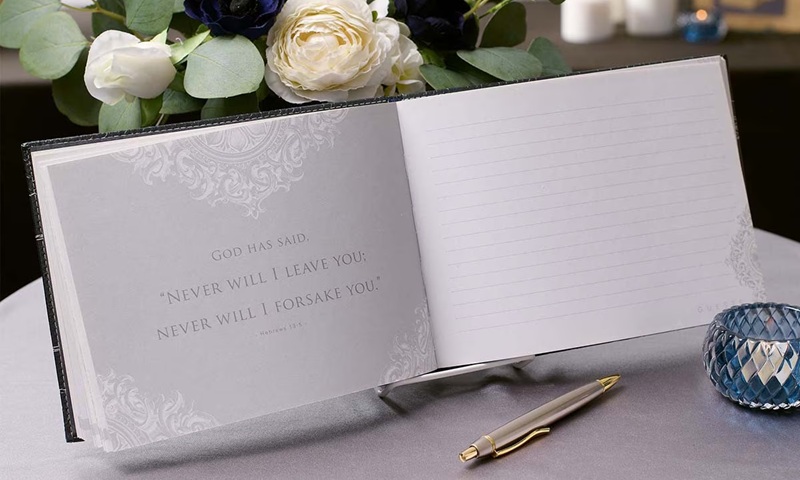 Guest Book In Loving Memory Charcoal