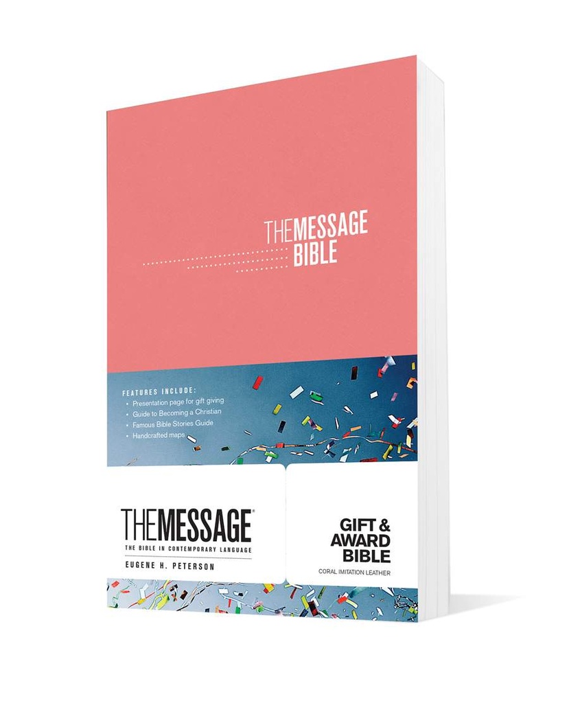 Message Gift and Award Bible Coral Imitation Leather