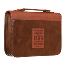 Bible Case Medium Stand Firm Brown Faux Leather