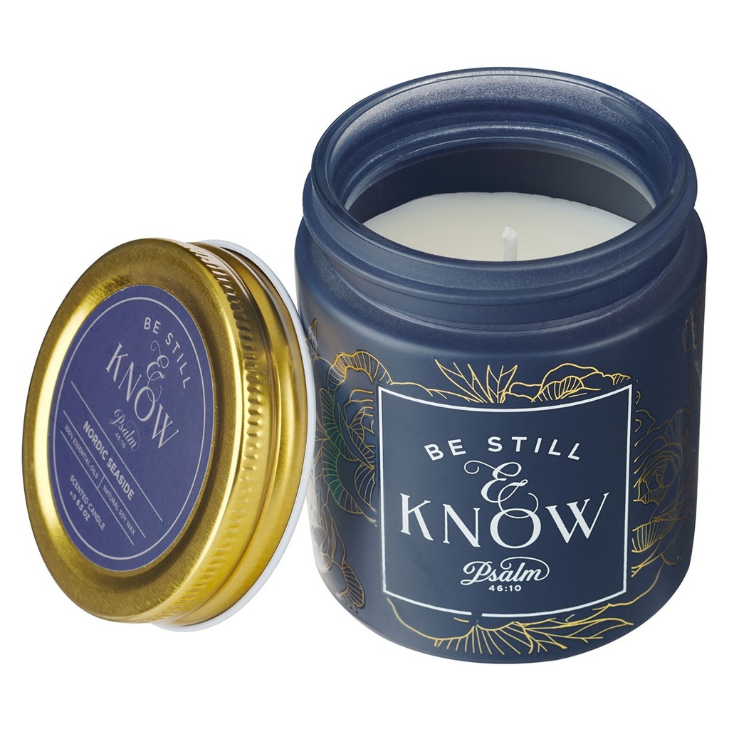Candle Be Still Golden Rose Nordic Seaside Glass 
