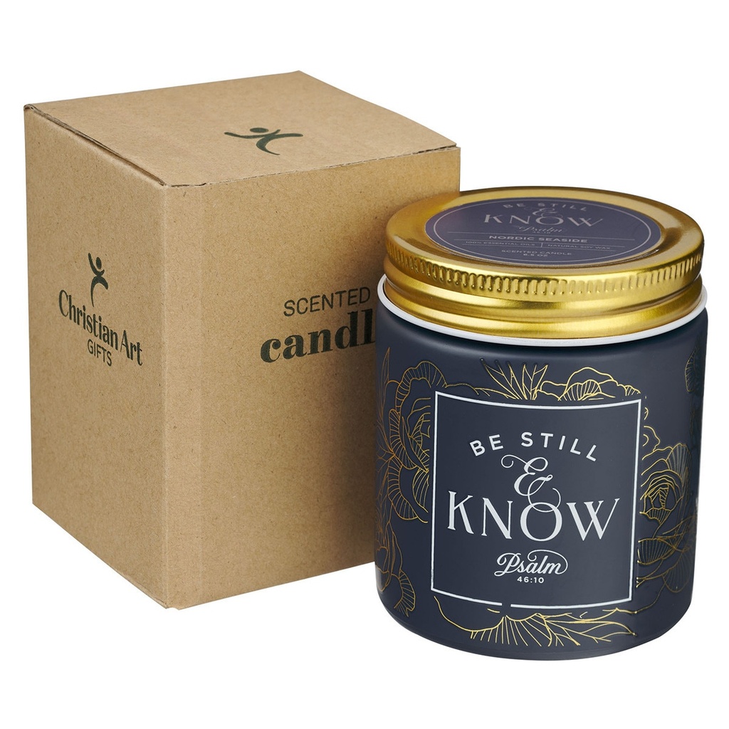 Candle Be Still Golden Rose Nordic Seaside Glass 