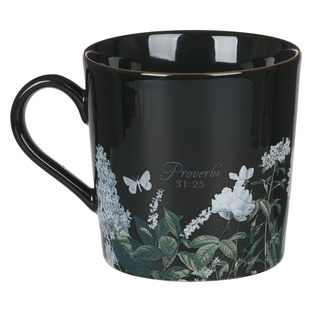 Mug She Is Clothed With Strength & Dignity Black