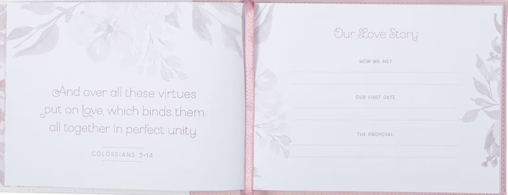 Guest Book Mr & Mrs Pink Floral Faux Leather