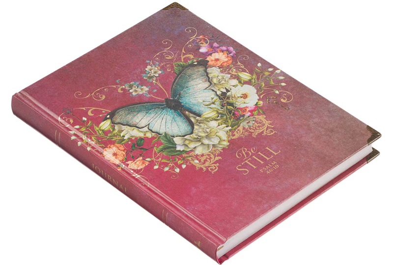 Journal Be Still Butterfly Pink Hardcover