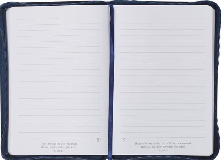 Journal Be Strong & Courageous Blue Zip (01/25)