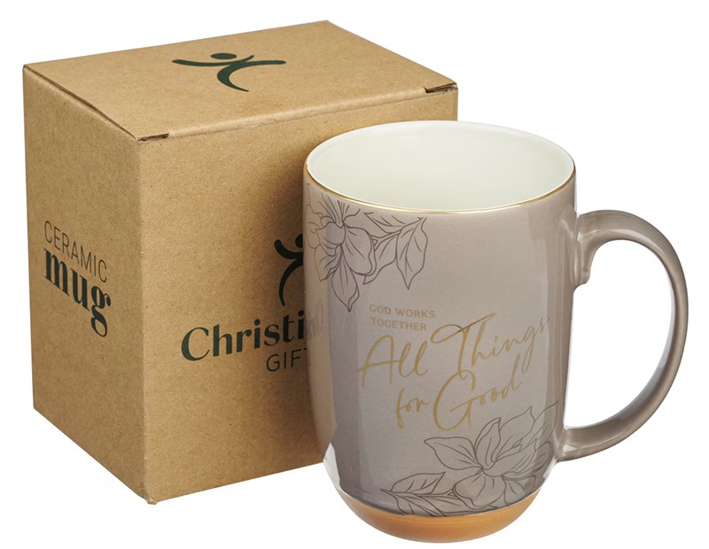 Mug All Things For Good Taupe Clay Based (01/25)