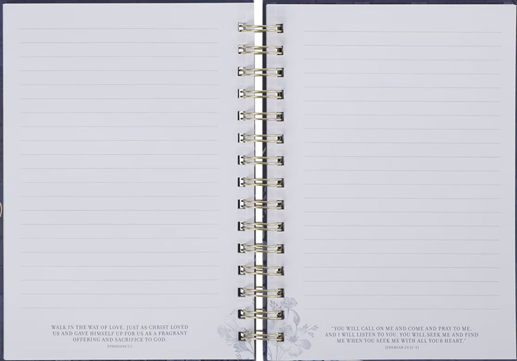 Journal Grace Blue Floral Tile Wirebound 