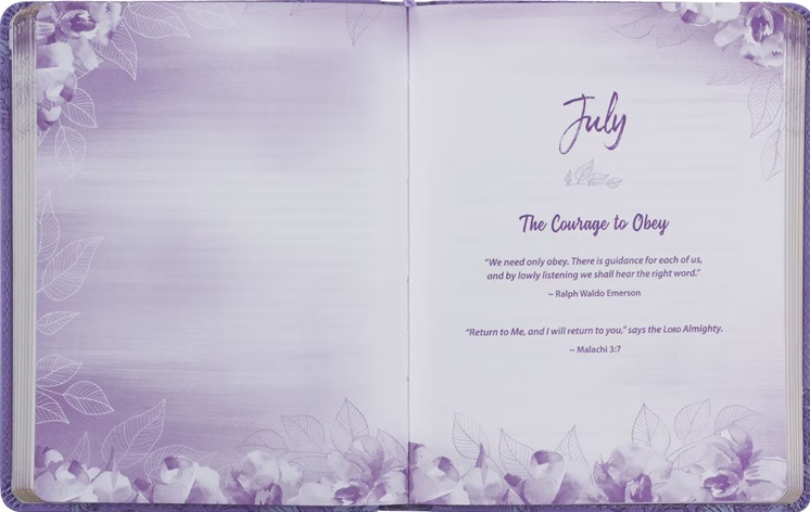Strong & Courageous 366 Devotions Purple Flexcover