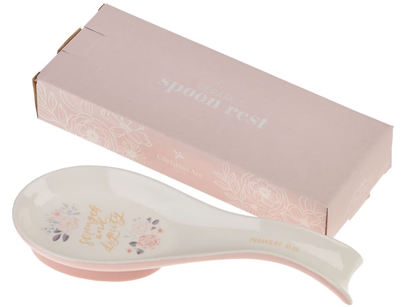 Spoon Rest Strength & Dignity Pink Floral (02/25)