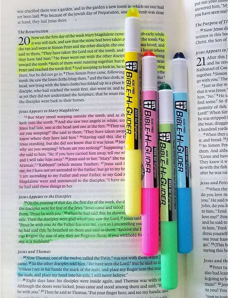 Highlighter Accu-Gel Bible Hi-Glider Study Kit 6