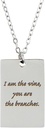 Necklace Rectangle Cross Bar John 15:5 Silver Plated (09/24)