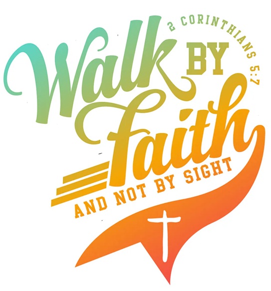 Vinyl Sticker Walk By Faith Script