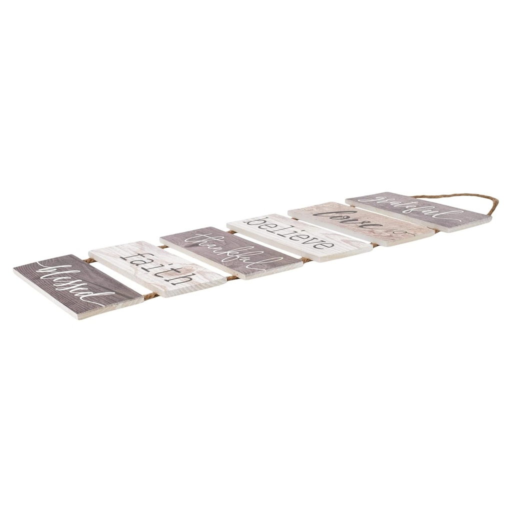 Hanging Sign Grateful Love Believe Stacked Wood
