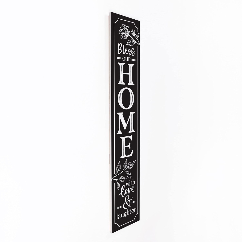 Porch Sign Bless Our Home With Love & Laughter Black