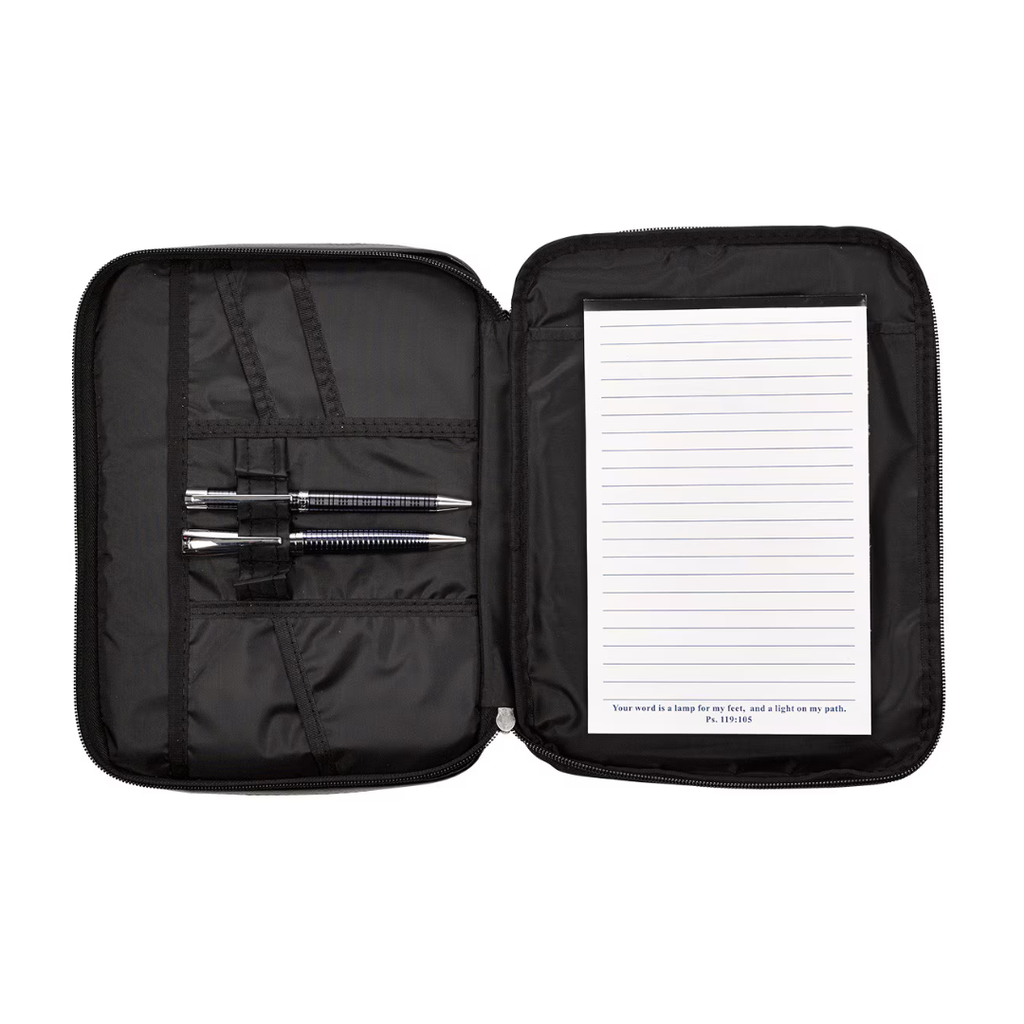 Bible Case Black Two-Fold Luxleath X-Lrg