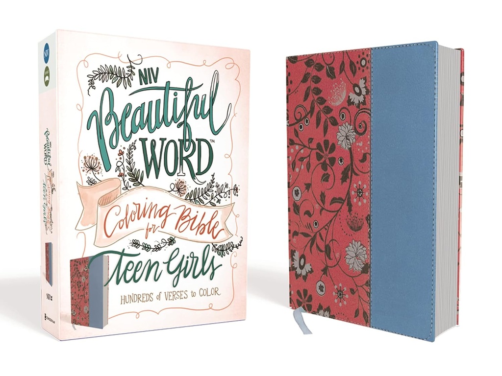 NIV Beautiful Word Colouring Bible For Teen Girls Pink/Blue