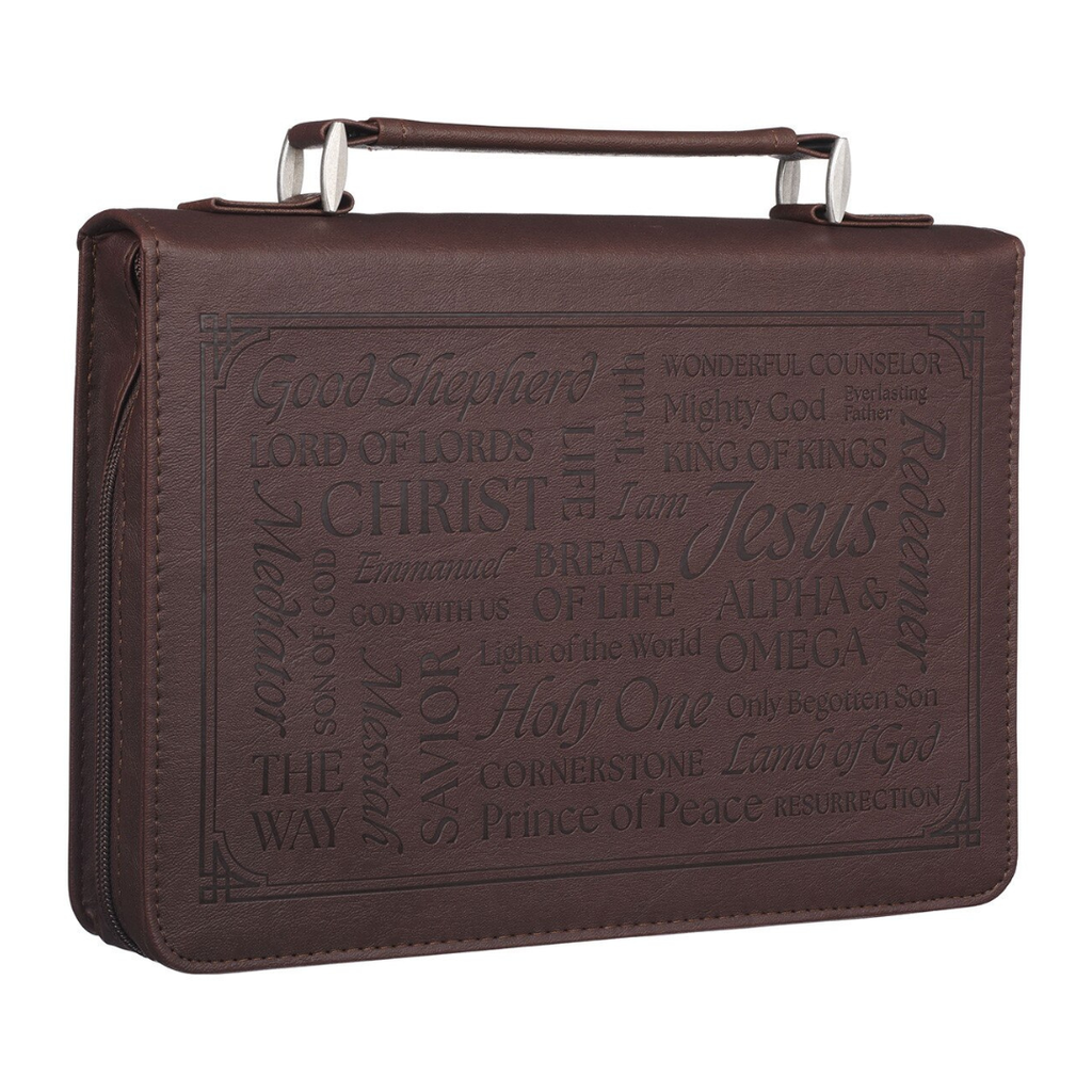 Bible Case Large Names of Jesus Walnut Brown (01/25)