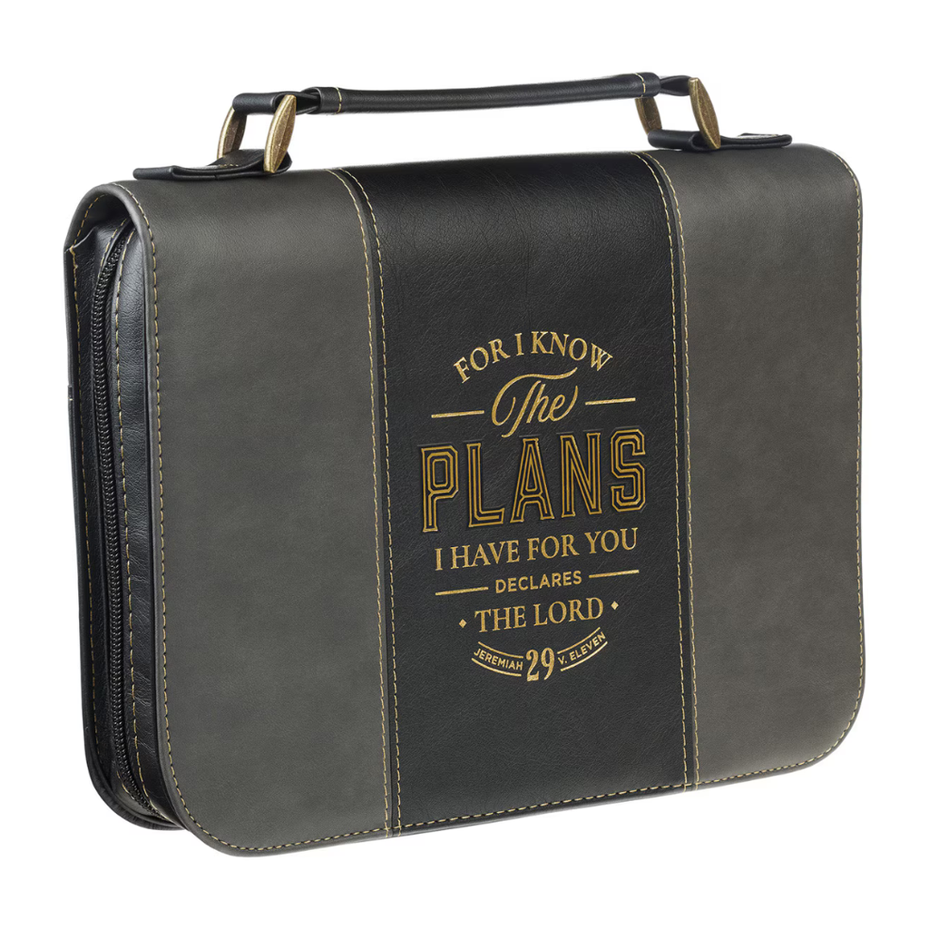 Bible Case Large Plans Twotone Black/Grey (01/25)