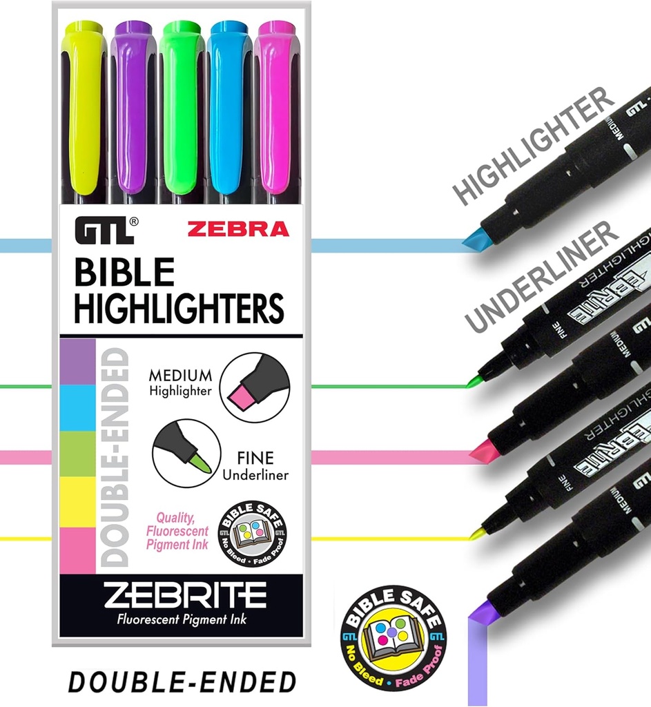 Zebrite Highlighters Set of 5