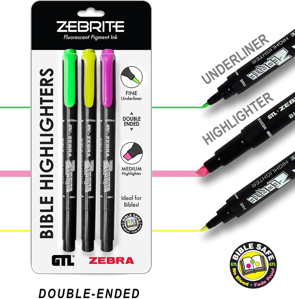 Zebrite Highlighters Set of 3