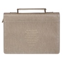 Bible Case Large Amazing Grace Crown Thorns Taupe