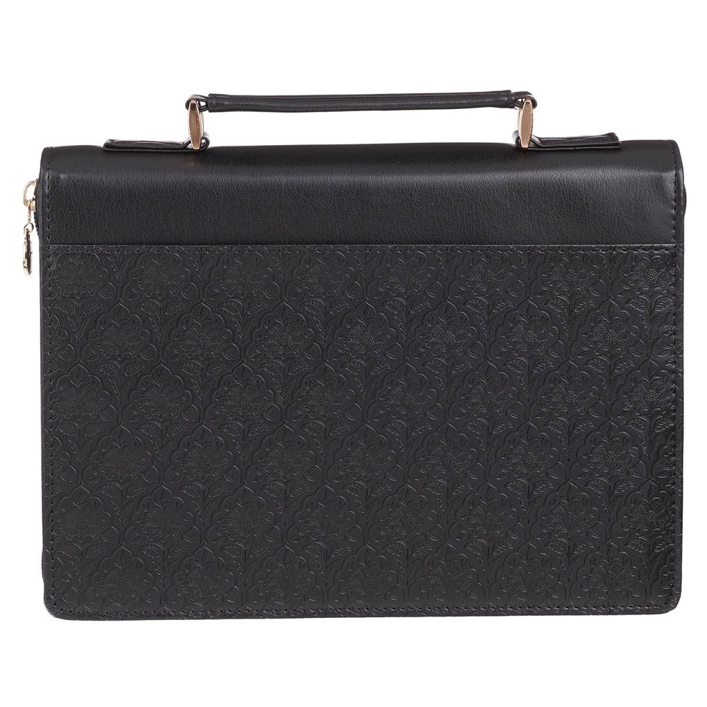 Bible Case Large I Know the Plans Black Floral Fashion
