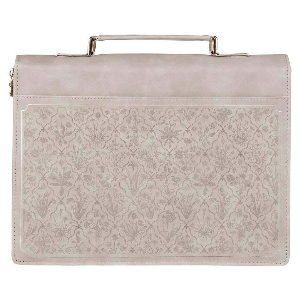 Bible Case Large My Grace Is Sufficient Wildflower Taupe