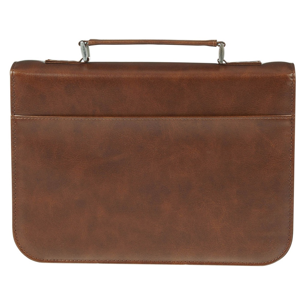 Bible Case Large My Strength Lion Honey-Brown